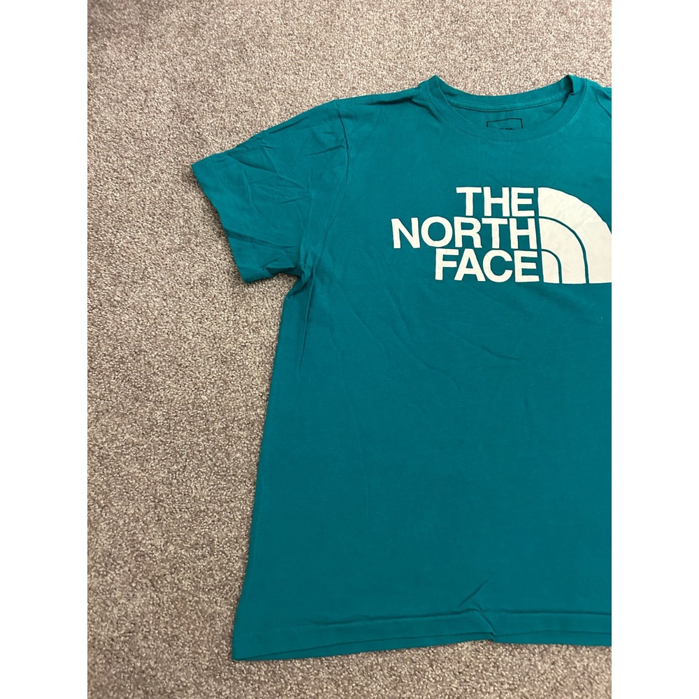 The North Face T-Shirt Womens Medium Teal Excellent Half Dome Logo Crew Neck - Picture 2 of 8